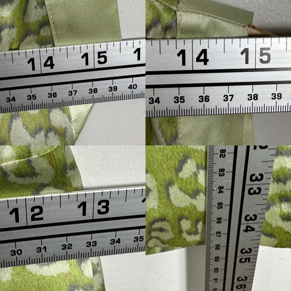 Reiss 100% Silk Arun Green Leopard Print Layer Dress Square Neck Sheath Boho 2 - Picture 16 of 16